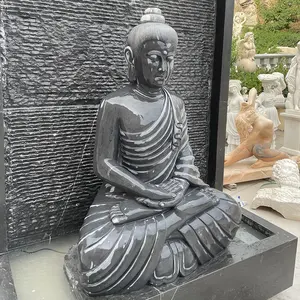 Religious Garden Or Interior Decoration Buddha Statue Fountain With LED Hand Carved Marble Natural Water Fountain SH-SHENGHUA