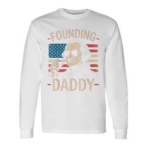 Camiseta de manga larga Founding Daddy 4Th July George Washington - Product Image 1