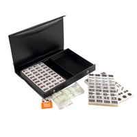 Coffret de rangement haut de gamme pour jeu de Mahjong, avec tuiles, dés, jetons et marqueurs originaux chinois, sac à main, cadeau pour la famille et les amis (boîte uniquement)