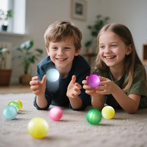 Neonglo 45mm Mini iridescente elastico in gomma giocattolo sportivo per bambini palla rimbalzante con Logo personalizzato stampa gioco di rilievo dello Stress o Idea regalo - Product Image 4