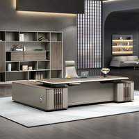 Ensemble de Mobilier de Bureau de Direction Liyu Luxe Moderne en Forme de L : Table et Chaise, Bureau Exécutif