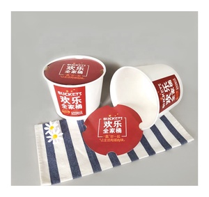 Cubeta de Papel Desechable de 130 oz para Pollo Asado de <span class=keywords><strong>KFC</strong></span>, Cubeta de Papel para Envasado de Alitas de Pollo Fritas con Tapa Impresa Personalizada - Product Image 3