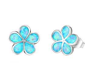 Wholesale Exquisite S925 Sterling Silver Flower <b>Opal</b> Stud <b>Earrings</b> For Women Fashion Jewelry Gift - Product Image 1