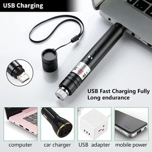 High Powerful Tactical Pen <b>Flashlight</b> Long Range Adjustable Focus <b>Rechargeable</b> Green Laser Pointer 5000M Control Distance - Product Image 3