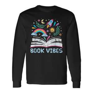 T-shirt a maniche lunghe Book Vibes Bookworm Reading - Product Image 1