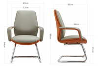 Chaise de conférence ergonomique au design moderne en cuir synthétique, chaise de bureau debout, moins de 100 $, orange, empilable
