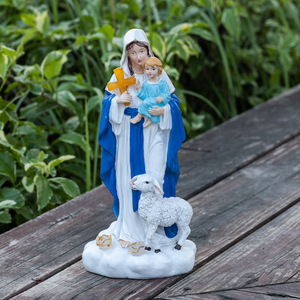 Ornamen perawan <span class=keywords><strong>Mary</strong></span> Yesus <span class=keywords><strong>Resin</strong></span> gaya Eropa ramah lingkungan buatan tangan natal rumah dekorasi lintas batas adegan hadiah - Product Image 4