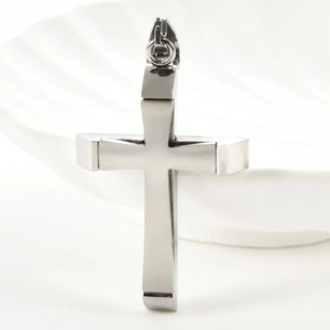 Collar con colgante de cruz de doble capa único para hombres y mujeres, de acero inoxidable, plateado, dorado, negro, amuleto de oración católica, joyería de la suerte. - Product Image 5