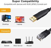 CableCreation - Cable de Consola USB FTDI de 1.8m/3m, Adaptador Serial USB 2.0 a RJ45 FT232RL, con Blindaje Trenzado y Cubierta de PVC para Computadora