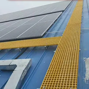 Atacado fibra de vidro grelha fábrica pública árvore grelha química plataforma passarela fotovoltaica frp grade