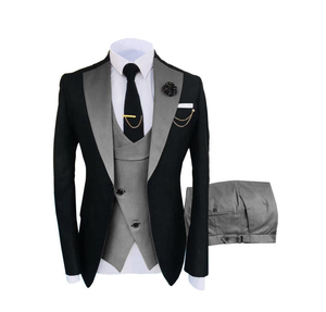 Costume de mariage et de banquet pour homme, décontracté, à boutonnage simple, avec fermeture éclair, couleurs mélangées, idéal pour le marié et les témoins - Product Image 4