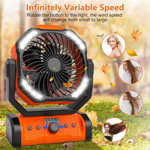 Chất Lượng Cao 20000MAh Xách Tay Có Thể Sạc Lại Người Hâm Mộ 10W Động Cơ Đôi Ngoài Trời Cắm Trại <span class=keywords><strong>Fan</strong></span> USB Bảng Người Hâm Mộ Với LED Ngân Hàng Điện Ánh Sáng - Product Image 2