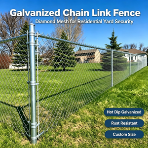 Cerca de Alambre Galvanizado Recubierto de PVC Negro de 6 pies/8 pies, <span class=keywords><strong>Malla</strong></span> de Diamante de Acero Galvanizado de Calibre 9 - Cercado de Seguridad para Jardín Residencial - Product Image 2