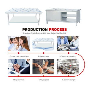 Table <span class=keywords><strong>de</strong></span> travail <span class=keywords><strong>de</strong></span> cuisine en acier inoxydable commercial pour la préparation des aliments au restaurant - Product Image 5