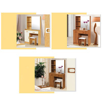 Coiffeuse simple et moderne en MDF blanc avec éclairage intégré, commode de chambre