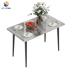 Tables à <span class=keywords><strong>manger</strong></span> en marbre avec étagère de rangement, table à <span class=keywords><strong>manger</strong></span> en pierre avec étagère inférieure <span class=keywords><strong>pour</strong></span> la <span class=keywords><strong>salle</strong></span> à <span class=keywords><strong>manger</strong></span>, la <span class=keywords><strong>cuisine</strong></span>, l'appartement, meubles de maison - Product Image 4