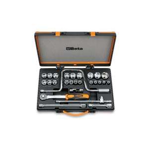 BETA - 009200953 Set with 21 <b>sockets</b> and 6 accessories - EAN 8014230106731 <b>RATCHET</b> AND <b>SOCKET</b> SETS 1/2" - Product Image 1