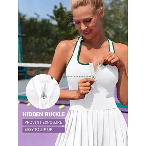 Robe de tennis FOXA pour femme avec short et soutien-gorge intégrés, robe de golf plissée, robe de sport sans couture - Product Image 5