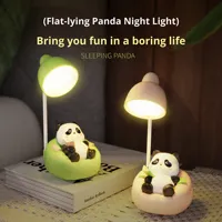 Lámpara de escritorio creativa LED Panda para estudiantes, recargable, adecuada para dormitorio o dormitorio, luz de noche táctil, regalo de cumpleaños, lámpara de noche