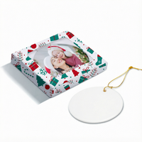 Ornements de Noël ronds en céramique vierges pour sublimation, 7,3 cm, 3 mm, à imprimer soi-même, pendentifs à suspendre pour sapin de Noël, décoration de fête et de maison
