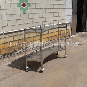 Yakexi fabrica y envía carros de acero inoxidable de grado médico, con ruedas silenciosas de uso médico, en forma de abanico y de estructura reforzada, para ambos usos. - Product Image 2