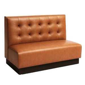 <b>Restaurant</b> Hotel Commercial Modern High Back Dining Booth Sofa <b>Set</b> with Wood Leather Customizable - Product Image 1