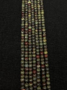 High Quality Dragon Blood Jasper Polished Round Loose Green Red Spotted Beads for DIY Bracelet Making 4/6/8/10mm - Product Image 4