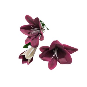 Bouquets de lys artificiels à tige unique, fleurs en soie réalistes pour décorations de mariage, marqueurs d'allée, arrangements au sol - Product Image 5