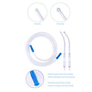 Juego de tubos de conexión de cánula Yankauer de punta plana de corona médica a buen precio con mango - Product Image 4