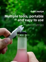 Kit promotionnel multifonctionnel d'extérieur avec logo personnalisé imprimé UV, comprenant un grattoir à barre de levier et un allume-feu en acier inoxydable à silex blanc