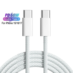 Cavo di Ricarica Rapida PD 60W da USB-C a USB-C in Nylon Intrecciato da 1m / 3.3ft all'Ingrosso per iPhone 15 16 17 Pro Max - Product Image 1