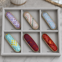 Barrette à cheveux élégante pour femmes, faite à la main, en brocart tissé, avec un fermoir en métal doré, pour un style quotidien et vintage