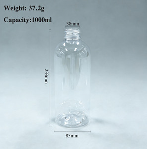 Chai nhựa <span class=keywords><strong>PET</strong></span> thân thiện với môi trường 1000ml đựng nước ép trái cây, nước ngọt, nước khoáng, rượu whisky, chất lỏng khác, in logo tùy chỉnh, nắp vặn - Product Image 5