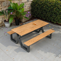 Table de pique-nique commerciale, mobilier de jardin, vente en gros, fabricant de mobilier de rue commercial, table à manger en bois moderne