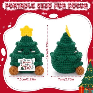 Bambola Natalizia Positiva all'Uncinetto FunisFun, Divertente Decorazione <span class=keywords><strong>per</strong></span> Albero di <span class=keywords><strong>Natale</strong></span> Fatta a Mano, Regalo Scherzoso di Babbo <span class=keywords><strong>Natale</strong></span> dalla Cina - Product Image 2