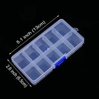 UTENEW Boîte de rangement de bijoux en plastique PP moderne Boîte de rangement transparente pour les petits métiers/arts Lot de 2 conteneurs 10 grilles