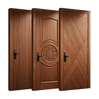 Porte d'entrée pivotante extérieure en bois massif de noyer noir de qualité supérieure pour villa, maison de luxe