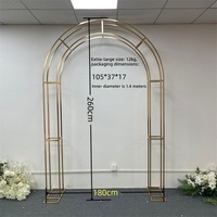 Arche de mariage dorée en fer forgé, support incurvé, écran décoratif, décoration de scène, centre de table pour zone d'accueil, cadre de toile de fond, accessoires