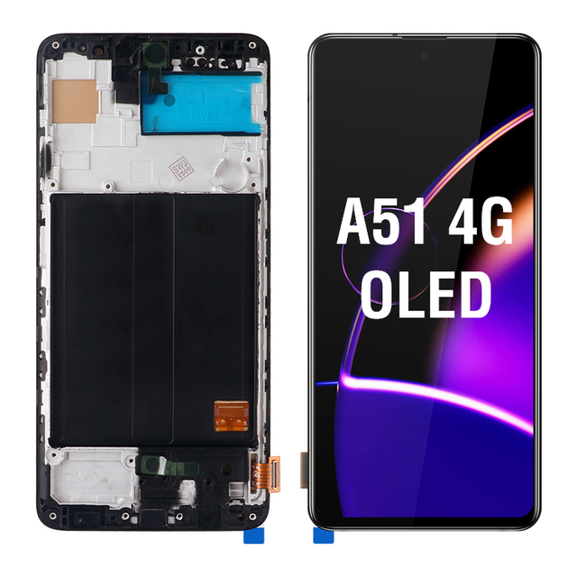 Panel for Samsung A51 4G Oled Screen With Frame Lcds Pantalla Mobile Phone Display Lcd Replacement Panel Fix Broken Phone Screen