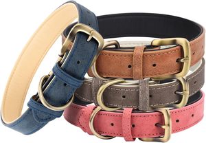 Collier pour chien en cuir réglable avec logo personnalisé, vente en gros, fabricant - Product Image 3