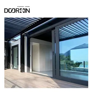 American new design black aluminum thermal break modern lift sliding glass doors exterior