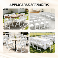 Chaises pliantes blanches en résine plastique pour événements chaise de fête de mariage Wimbledon Banquet pliable mobilier d'extérieur chaise de jardin