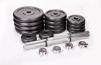 BunnyHi GL016 Haltères et Barres Ajustables 50kg pour Musculation, Option Connecteur