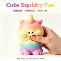 Ensemble de jouets sensoriels anti-stress licorne monstre dégradé arc-en-ciel pastel, 6 pièces
