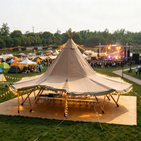 Tente Tipi en Toile Durable pour Concerts en Plein Air, Festivals de Musique, Bar Pop-up, Cabane de Fête, Glamping – Location de Tente Tipi