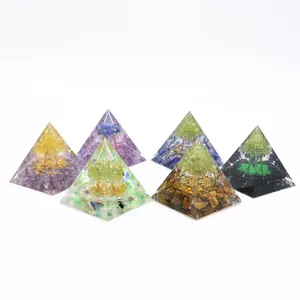 真正的治疗水晶石英紫水晶虎眼生命树组织水晶树脂组织金字塔精神冥想石