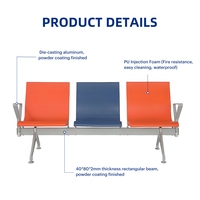 Chaise d'infusion moderne rembourrée avec accoudoirs pour les salles d'attente et les salles de réception des hôpitaux, les laboratoires de phlébotomie