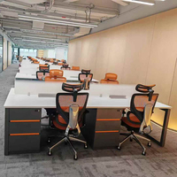Bureau de travail moderne, mobilier de bureau, bureau d'ordinateur en MDF pour le personnel, table de bureau modulaire pour 4 à 12 personnes pour postes de travail