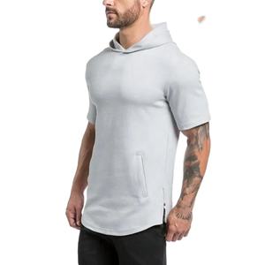 Sudadera con Capucha de Verano para Hombre, Personalizada, de Felpa, con Mangas Cortas, Cierre de Cremallera Curvo en la Parte Inferior, Sudadera con Capucha de Manga Corta para Hombre - Product Image 3
