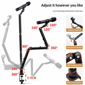 Bras de microphone OEM robuste avec gestion de câbles intégrée, bras articulé à 360° °   Support de microphone pour diffusion de podcasts – Vente en gros - Product Image 3